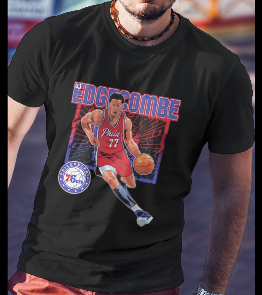 VJ Edgecombe Philadelphia 76ers NBA Phila 77 Basketball Player T-Shirt