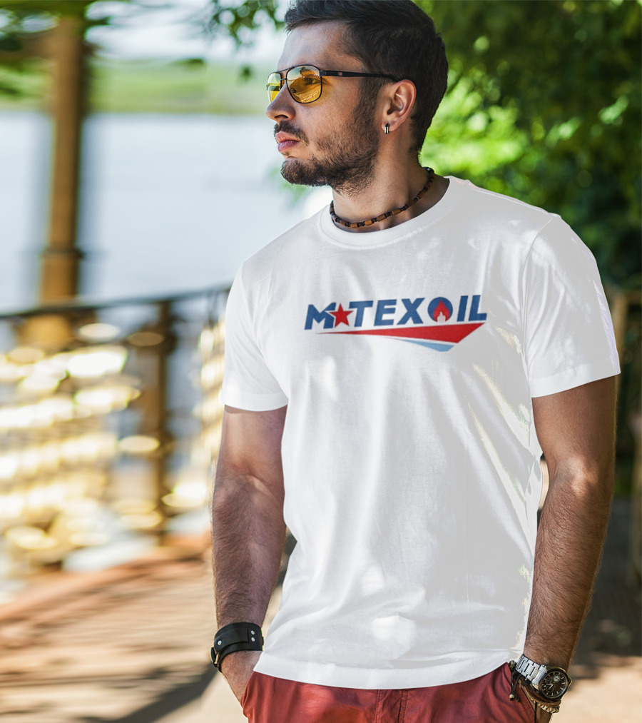 Mtex Oil Red Star Blue Triangle Oil Drop Symbol T-Shirt