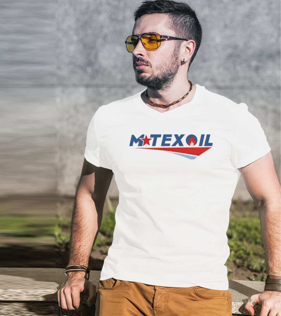Mtex Oil Red Star Blue Triangle Oil Drop Symbol T-Shirt