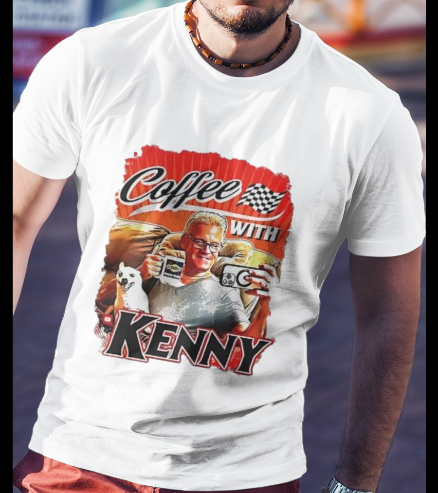 Coffee With Kenny Racing Checkered Flag And Dog T-Shirt