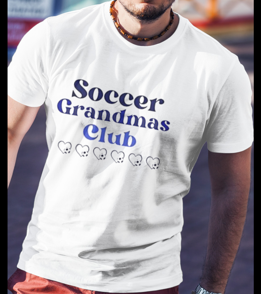 Soccer Grandmas Club With Heart And Soccer Ball Accents T-Shirt