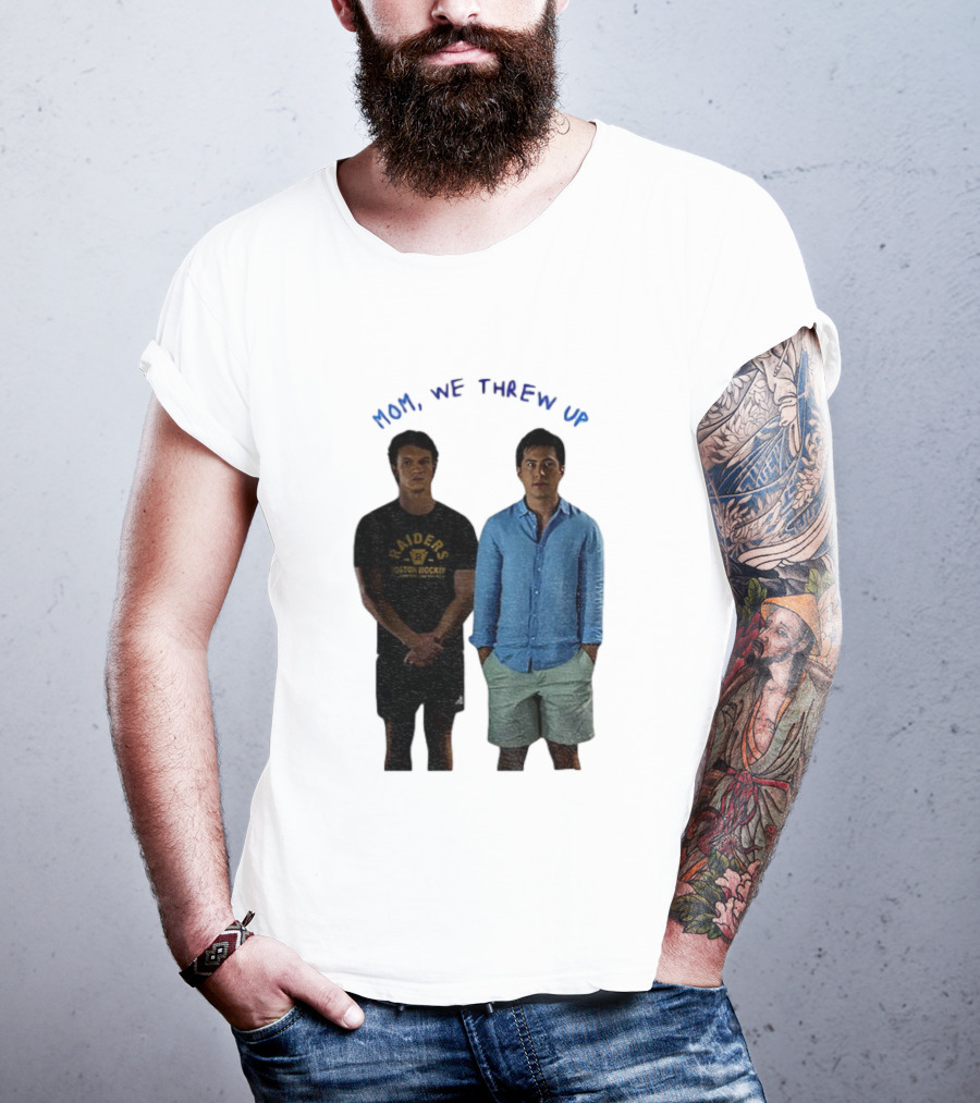 Mom We Threw Up Raiders Boston Hockey Heated Rivalry T-Shirt