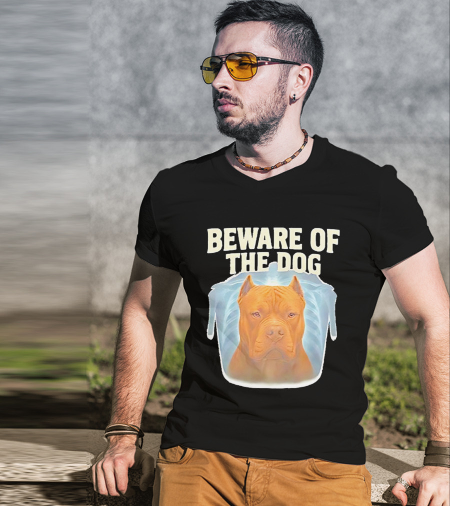 Beware Of The Dog X Ray Pitbull Warning T-Shirt
