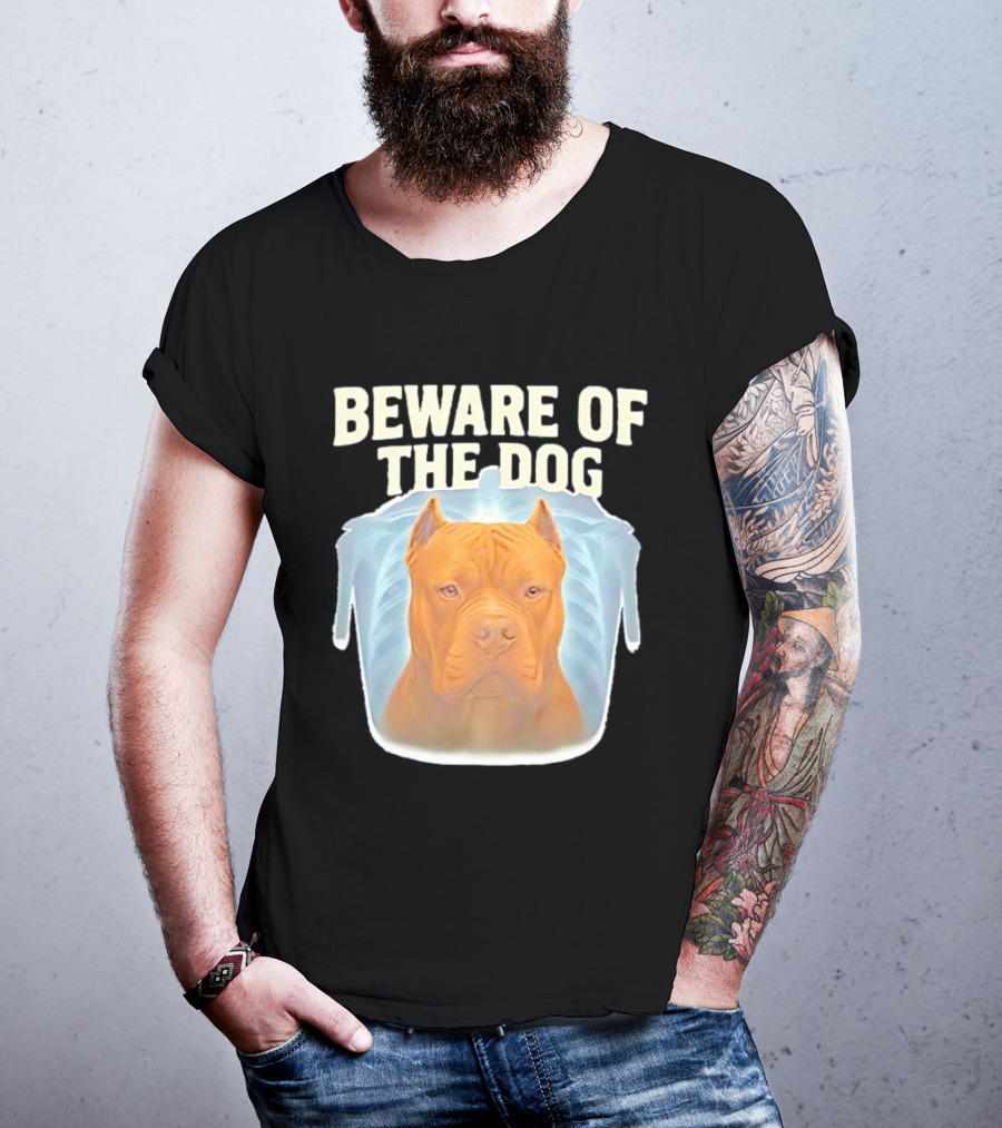 Beware Of The Dog X Ray Pitbull Warning T-Shirt