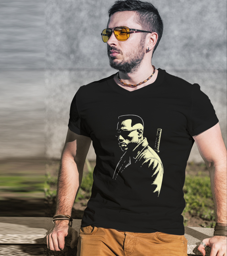 Blade Wesley Snipes Vampire Hunter Classic Samurai Sword T-Shirt