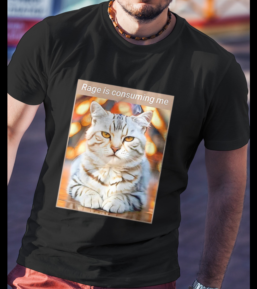 Cat Rage Is Consuming Me Meme Tiger Stripes T-Shirt