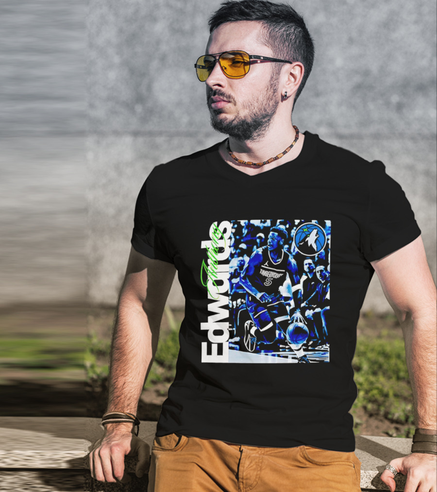 Edwards Timberwolves Basketball Retro Anthony T-Shirt