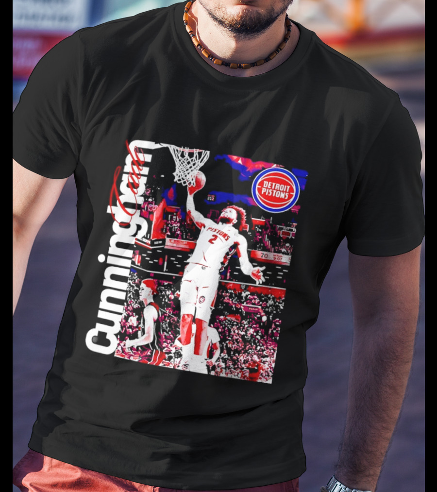 Cade Cunningham Dunking Detroit Pistons Basketball T-Shirt