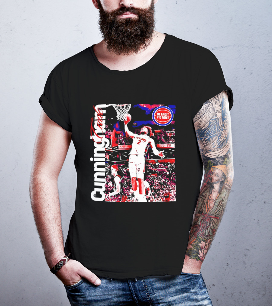 Cade Cunningham Dunking Detroit Pistons Basketball T-Shirt