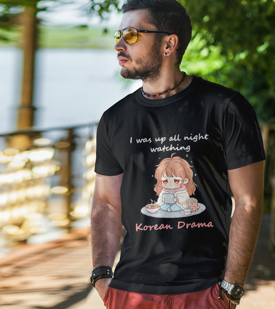 I'm Sorry, I Was Up All Night Ing Korean Drama Cute Girl Pajama Snack Scene T-Shirt