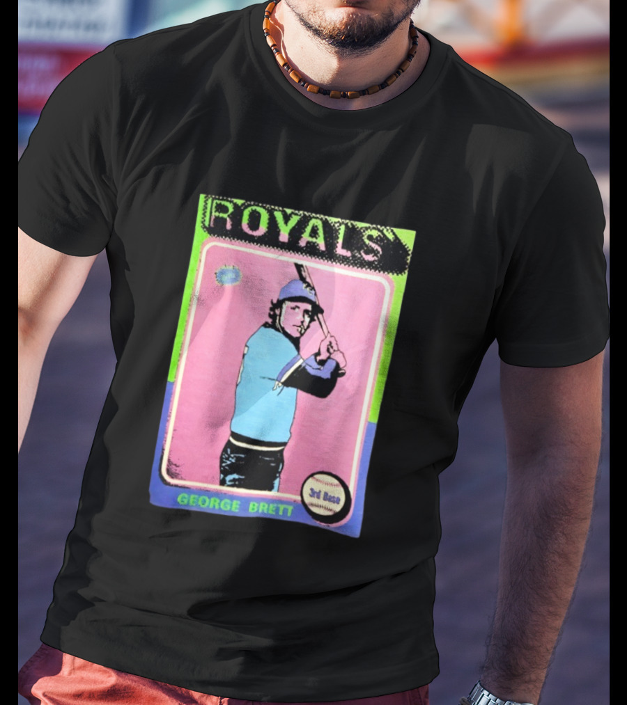 George Brett Royals 3rd Base Vintage Baseball Card T-Shirt