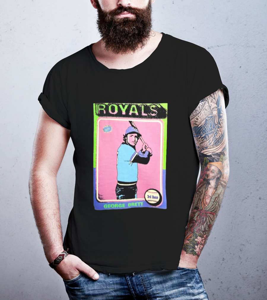 George Brett Royals 3rd Base Vintage Baseball Card T-Shirt