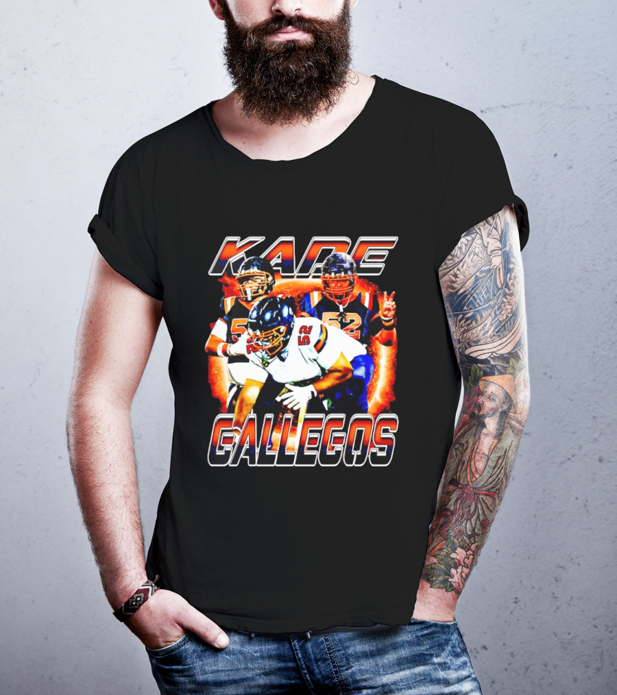 Kade Gallegos 52 Chicago Bears Football T-Shirt