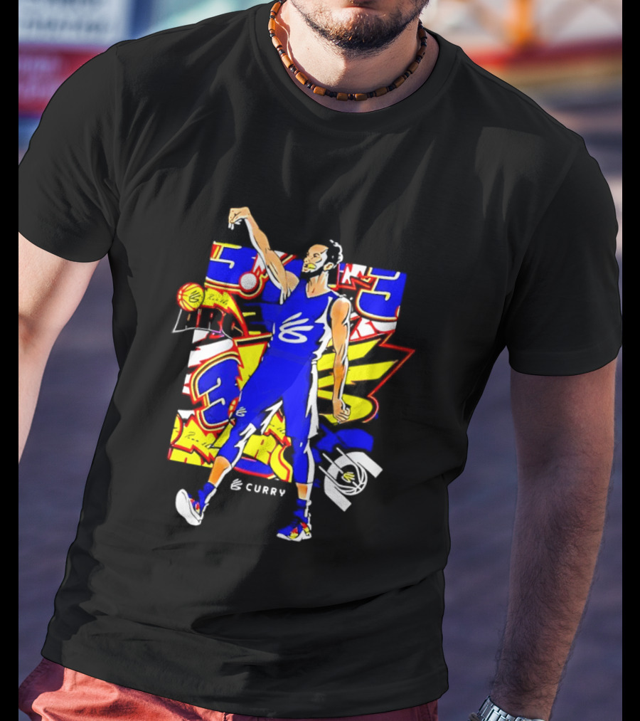 Golden State Warriors Stephen Curry Under Armour Multi Animated Three T-Shirt
