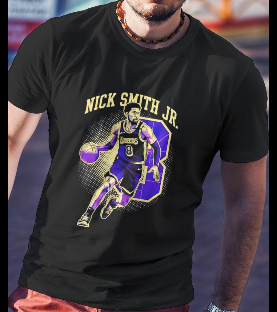 Nick Smith Jr Los Angeles Lakers Basketball Player Number 8 T-Shirt