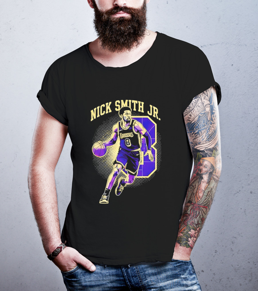Nick Smith Jr Los Angeles Lakers Basketball Player Number 8 T-Shirt