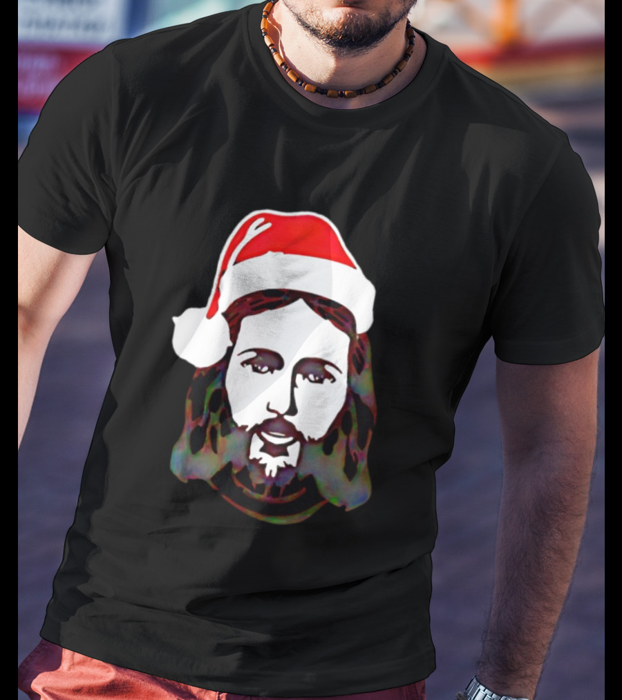 Jesus Santa Hat Christmas Birthday Celebration T-Shirt
