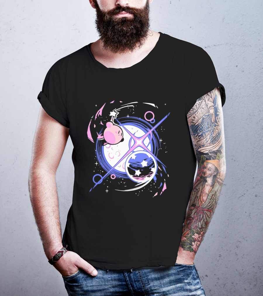 Kirby Celestial Cosmic Dance With Stars And Lunar T-Shirt