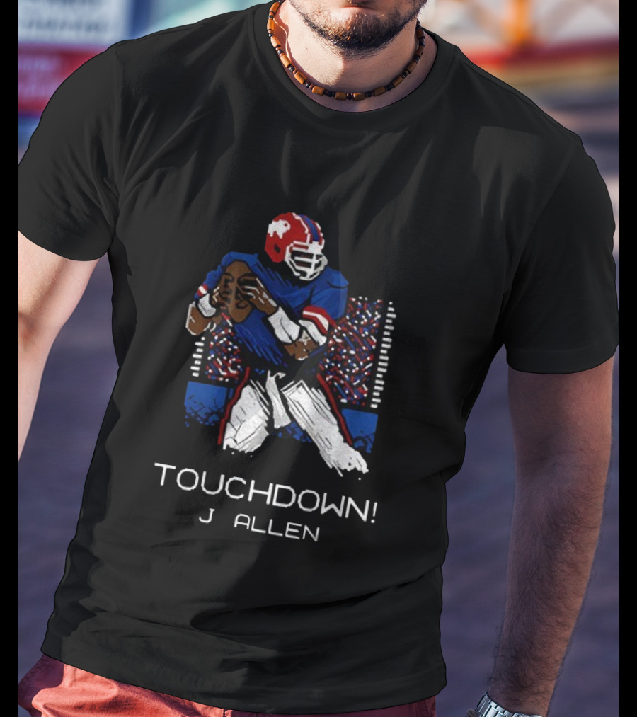 Touchdown J Allen Buffalo Bills 8bit Style NFL Football Fan Gear T-Shirt