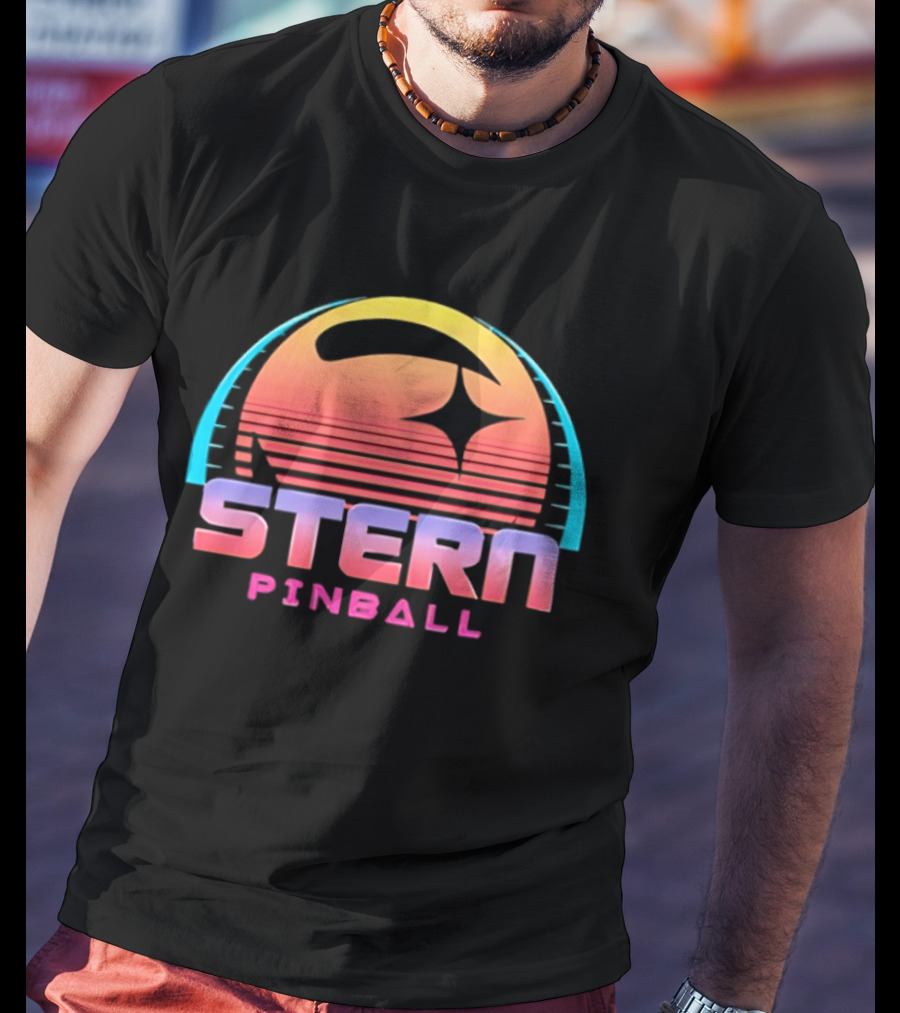 Stern Pinball Vintage Retro Neon Sunset T-Shirt