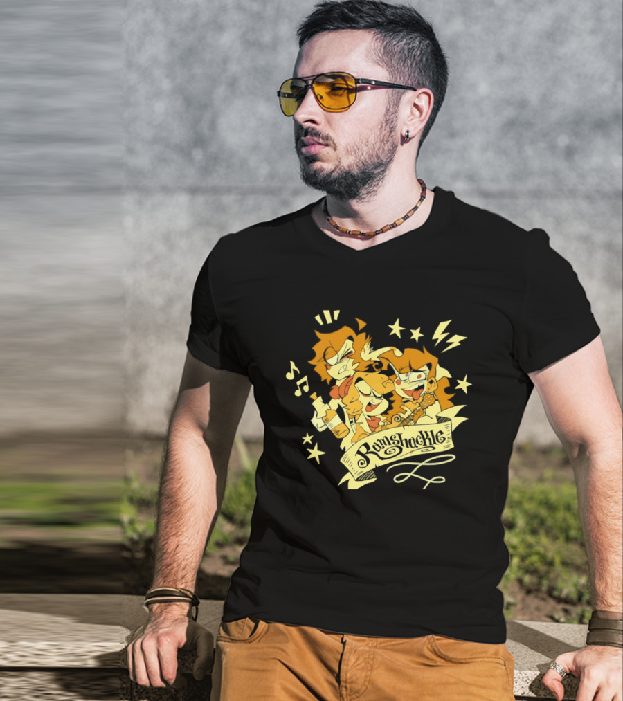 Ramshackle The Animated Pilot Stars Music Lightning Cartoon T-Shirt