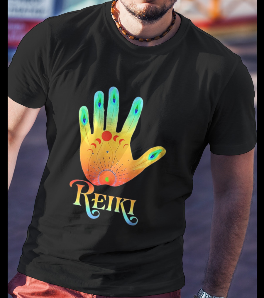 Reiki Practitioner Healer Therapist Master Colorful Hand T-Shirt