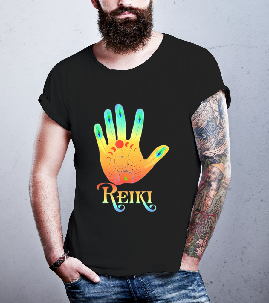 Reiki Practitioner Healer Therapist Master Colorful Hand T-Shirt