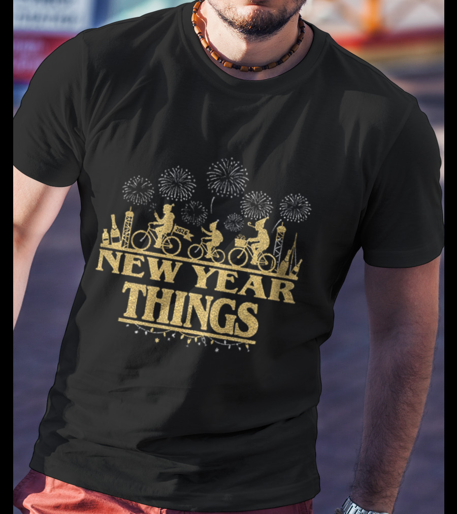 New Year Things Stranger Things Fireworks Bikes Celebration T-Shirt