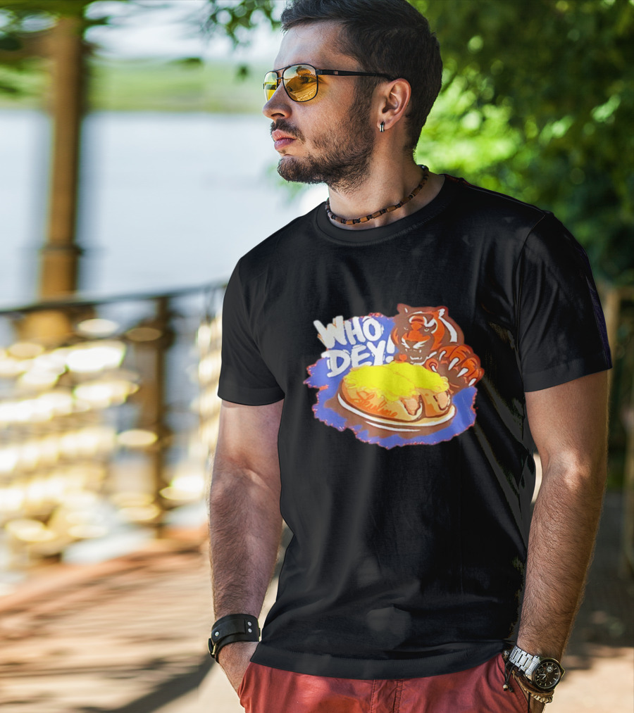 Who Dey Cincinnati Bengals Tiger Skyline Chili T-Shirt