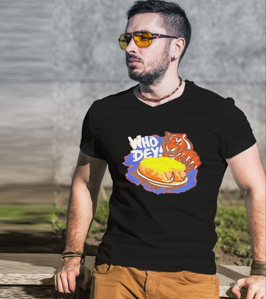 Who Dey Cincinnati Bengals Tiger Skyline Chili T-Shirt