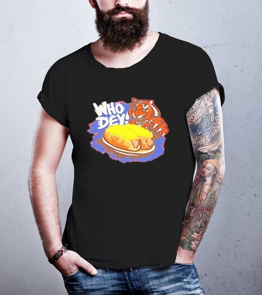 Who Dey Cincinnati Bengals Tiger Skyline Chili T-Shirt