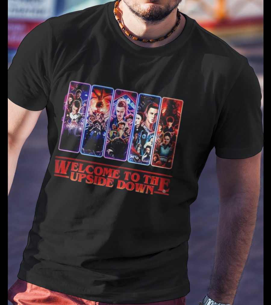Welcome To The Upside Down Stranger Things Vintage Cards Collection T-Shirt