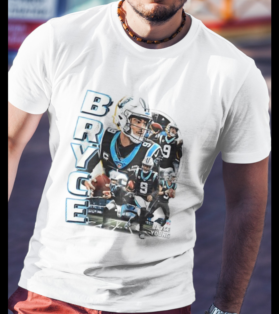 Bryce Young Carolina Panthers NFL Quarterback Football Collage T-Shirt