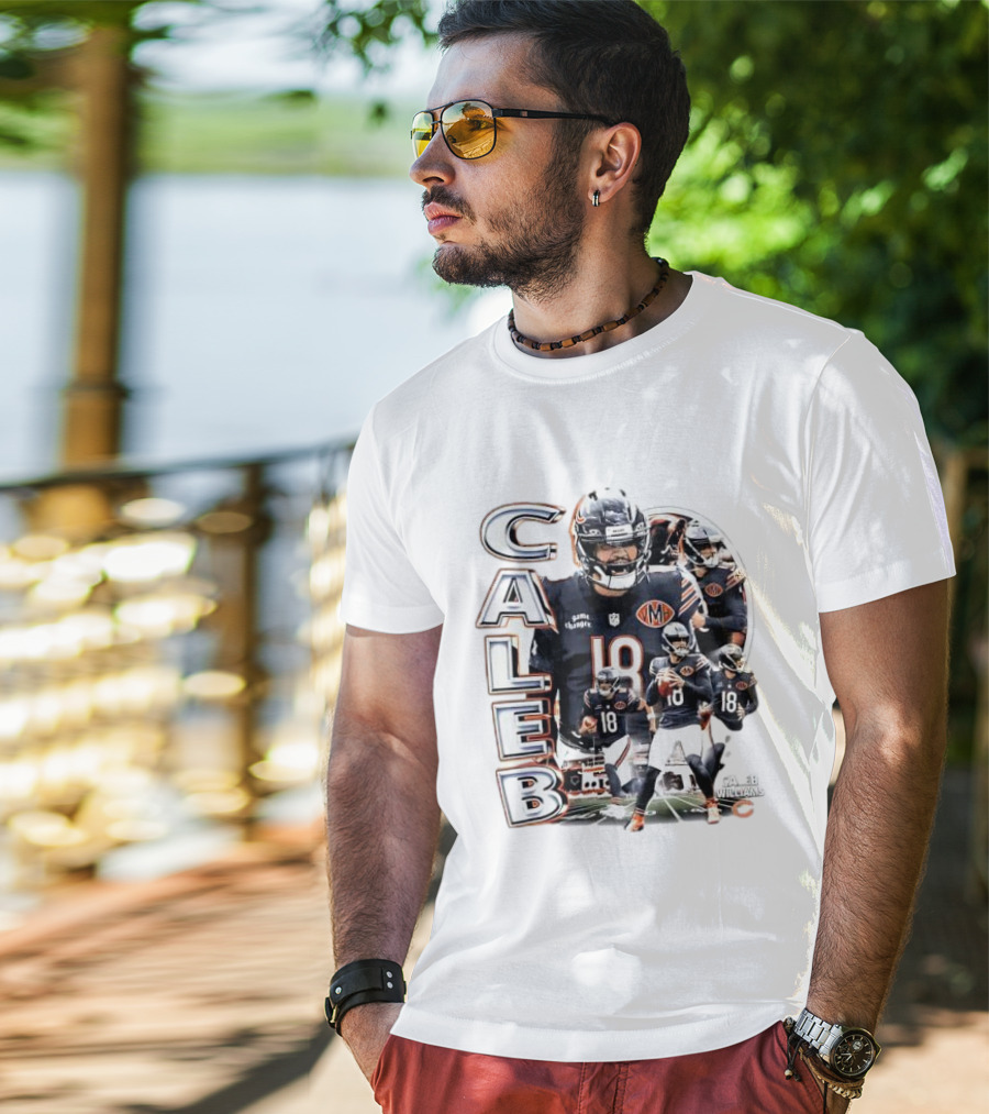 Chicago Bears Caleb Williams Player Number 18 Football T-Shirt