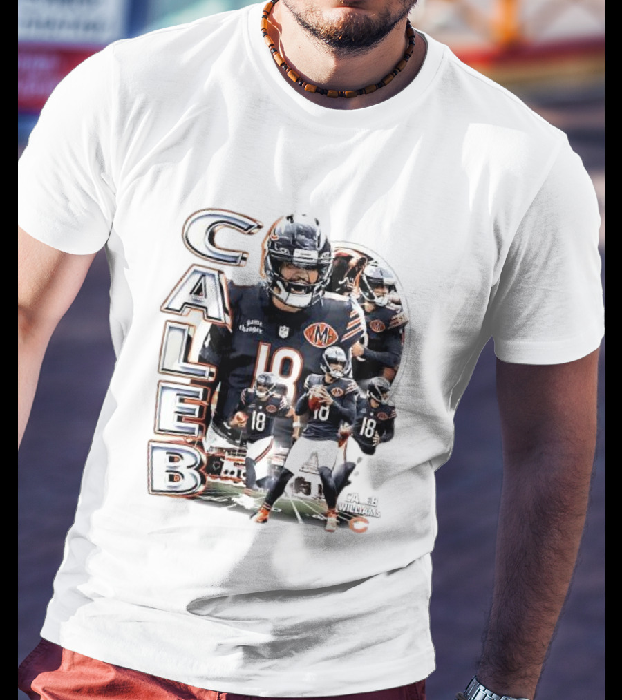 Chicago Bears Caleb Williams Player Number 18 Football T-Shirt