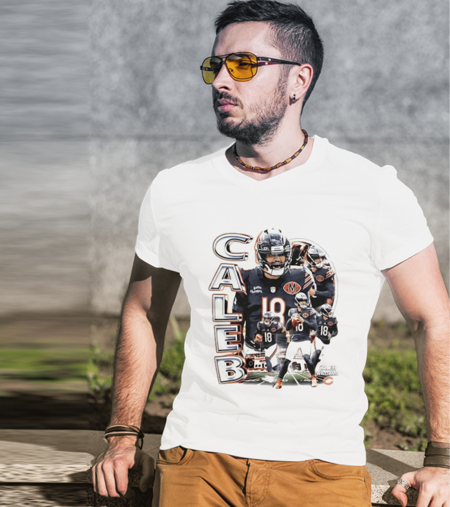 Chicago Bears Caleb Williams Player Number 18 Football T-Shirt