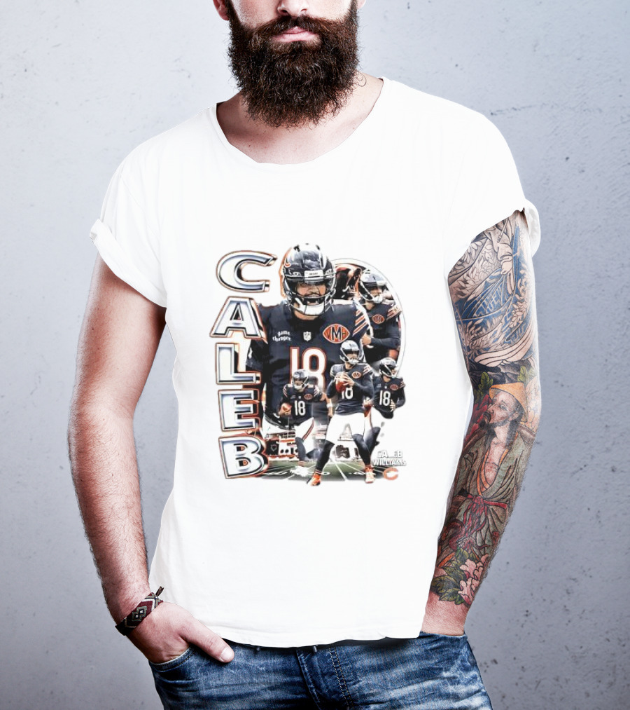 Chicago Bears Caleb Williams Player Number 18 Football T-Shirt