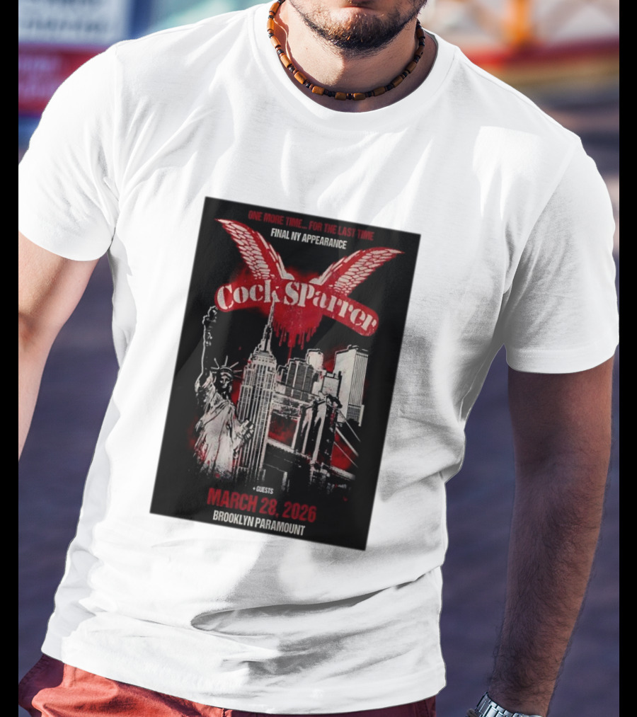 Cock Sparrer Final NY Appearance Brooklyn Paramount March 28 2026 Statue Of Liberty Empire State Building T-Shirt