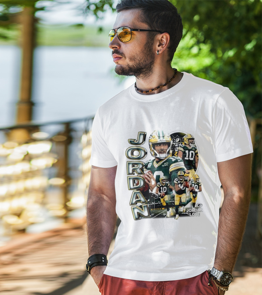 Green Bay Packers Jordan Love Player Montage T-Shirt