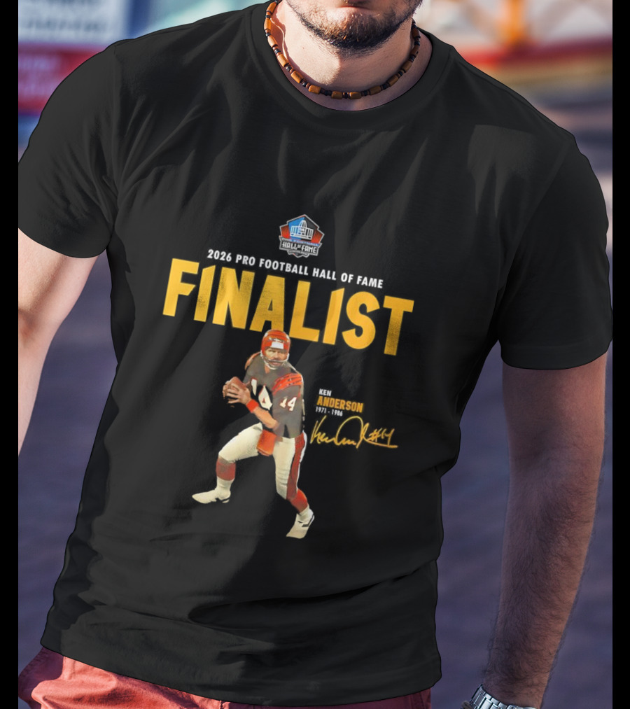 Cincinnati Bengals Ken Anderson 2026 Pro Football Hall Of Fame Finalist 14 Signature T-Shirt