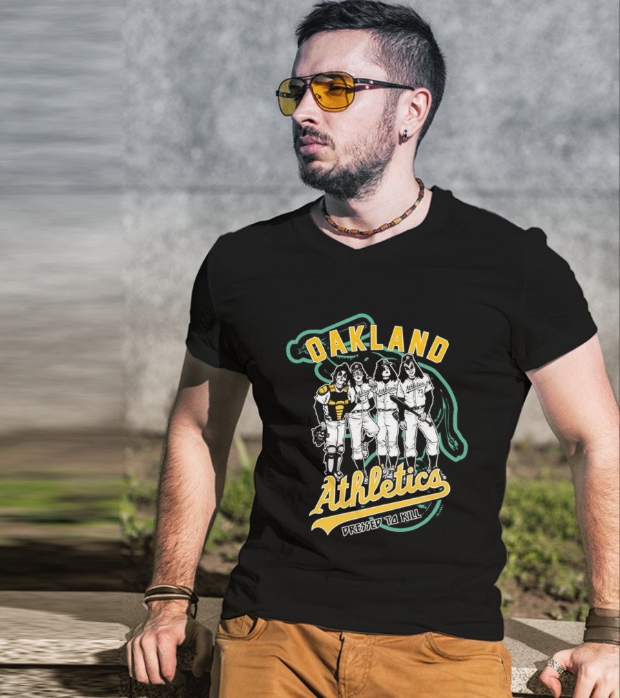 Oakland Athletics X Dressed To Kill Baseball Team Collaboration T-Shirt