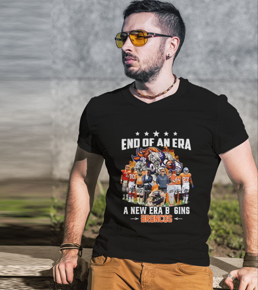 End Of An Era A New Era Begins Broncos Football NFL 2025 T-Shirt