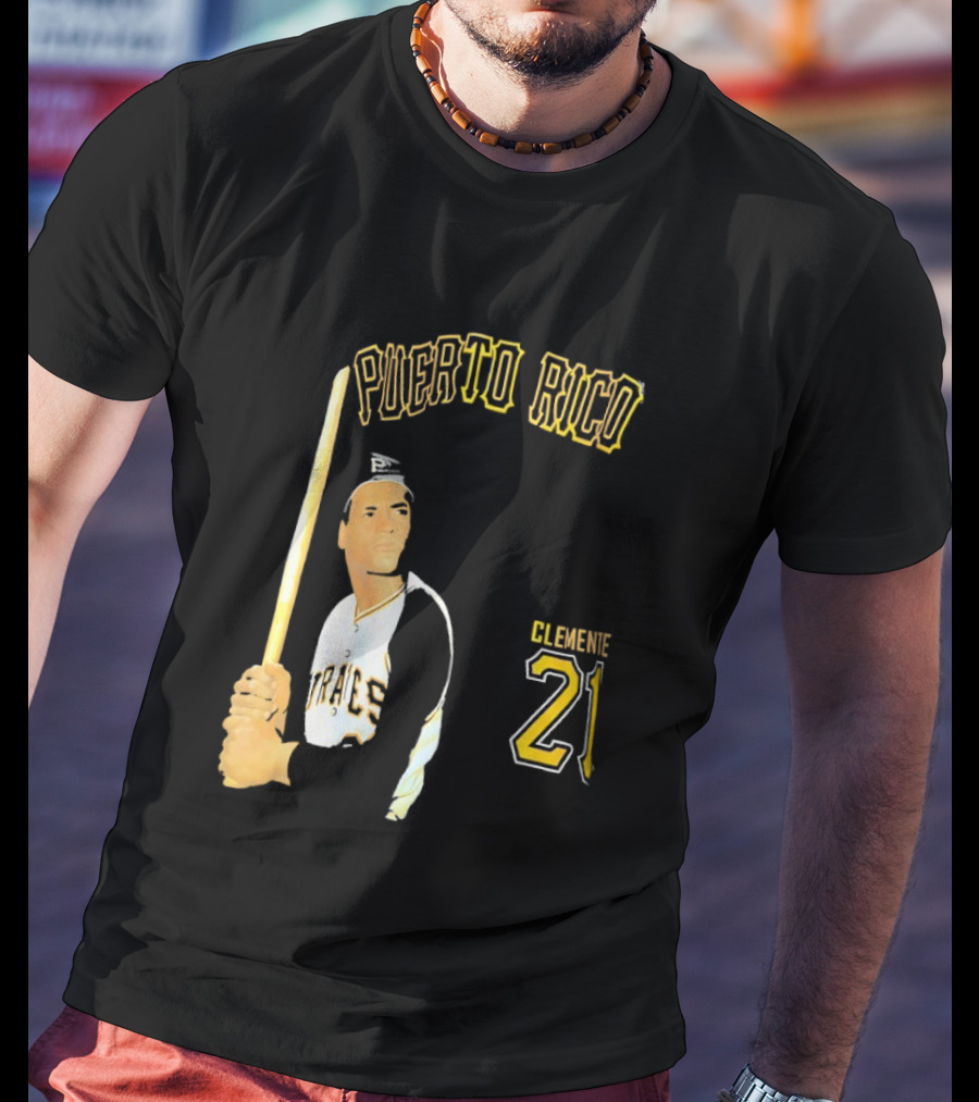 Puerto Rico Roberto Clemente 21 Pittsburgh Pirates Baseball T-Shirt