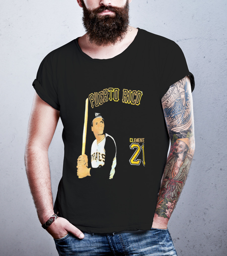 Puerto Rico Roberto Clemente 21 Pittsburgh Pirates Baseball T-Shirt