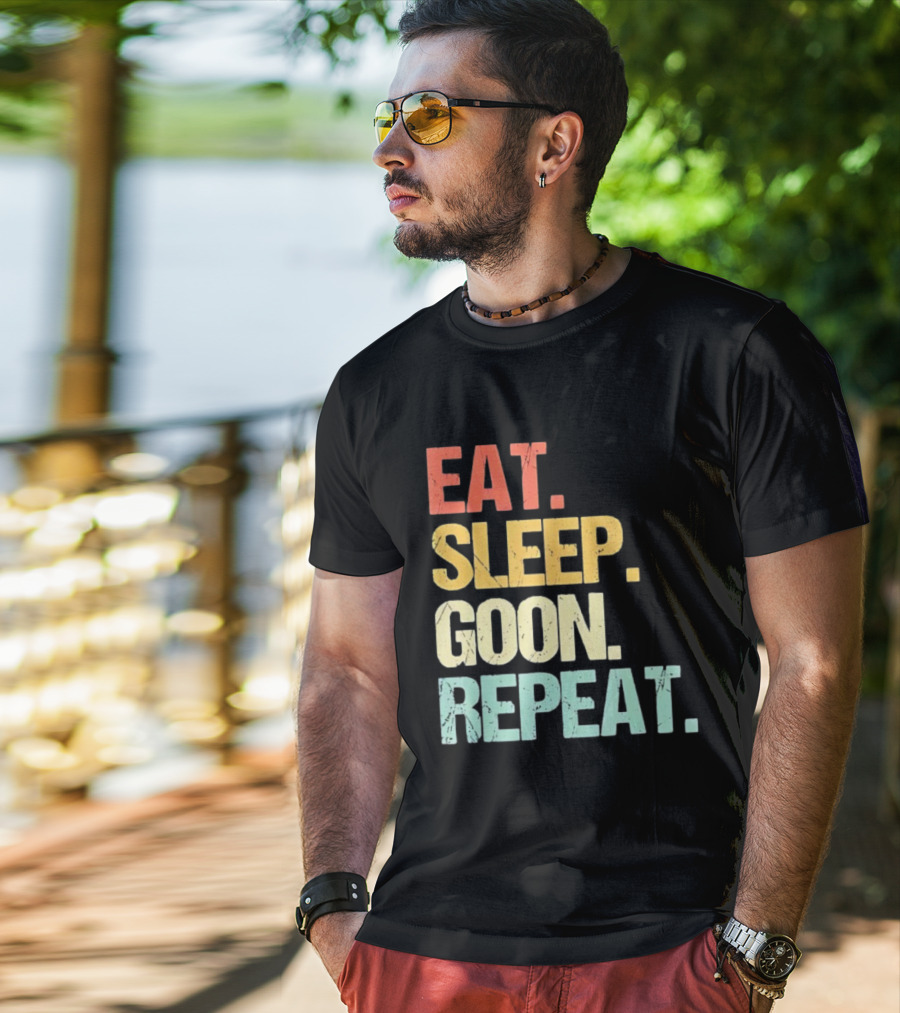 Eat Sleep Goon Repeat Retro Distressed Tees T-Shirt