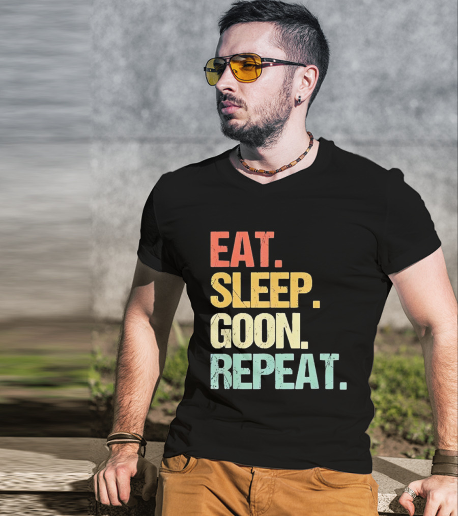 Eat Sleep Goon Repeat Retro Distressed Tees T-Shirt