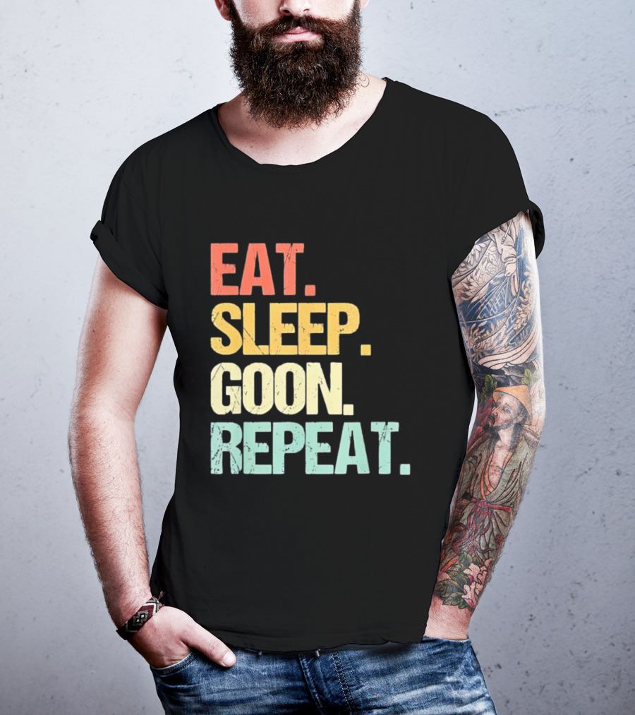 Eat Sleep Goon Repeat Retro Distressed Tees T-Shirt