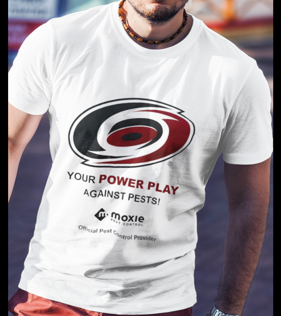 Carolina Hurricanes Power Play Against Pests With Orkin Pest Control T-Shirt
