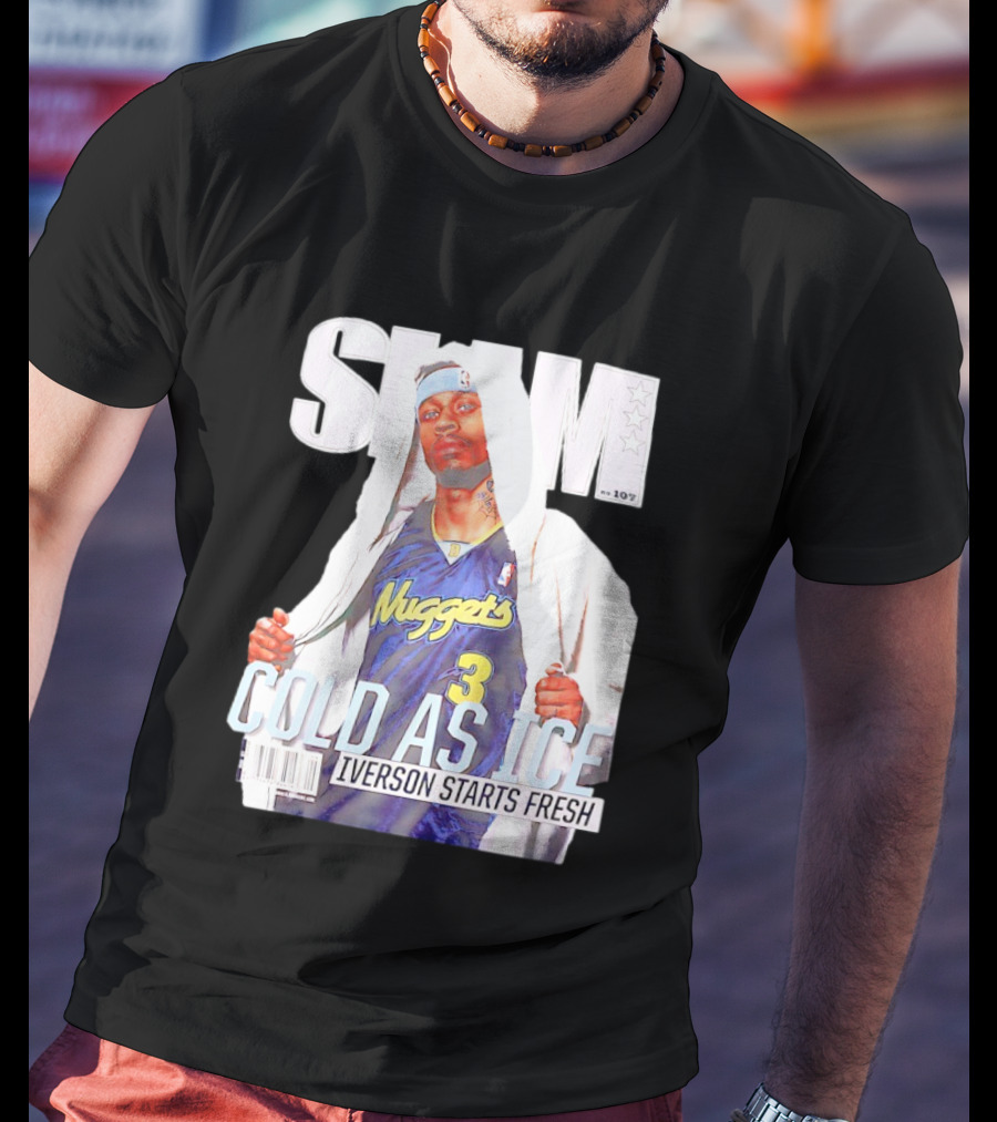 Slam Allen Iverson Cold As Ice Nuggets 3 Iverson Starts Fresh T-Shirt
