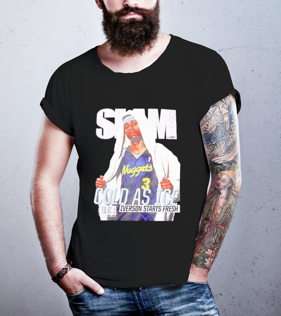 Slam Allen Iverson Cold As Ice Nuggets 3 Iverson Starts Fresh T-Shirt